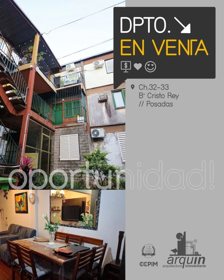 VENTA DEPARTAMENTO 2 DORMITORIOS, B° Cristo Rey