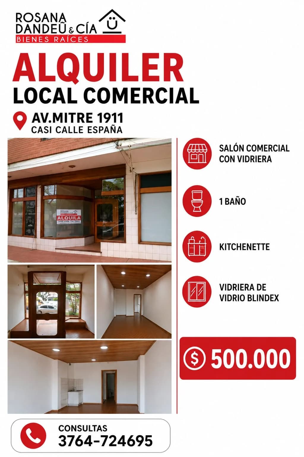 Anuncio de alquiler de local comercial