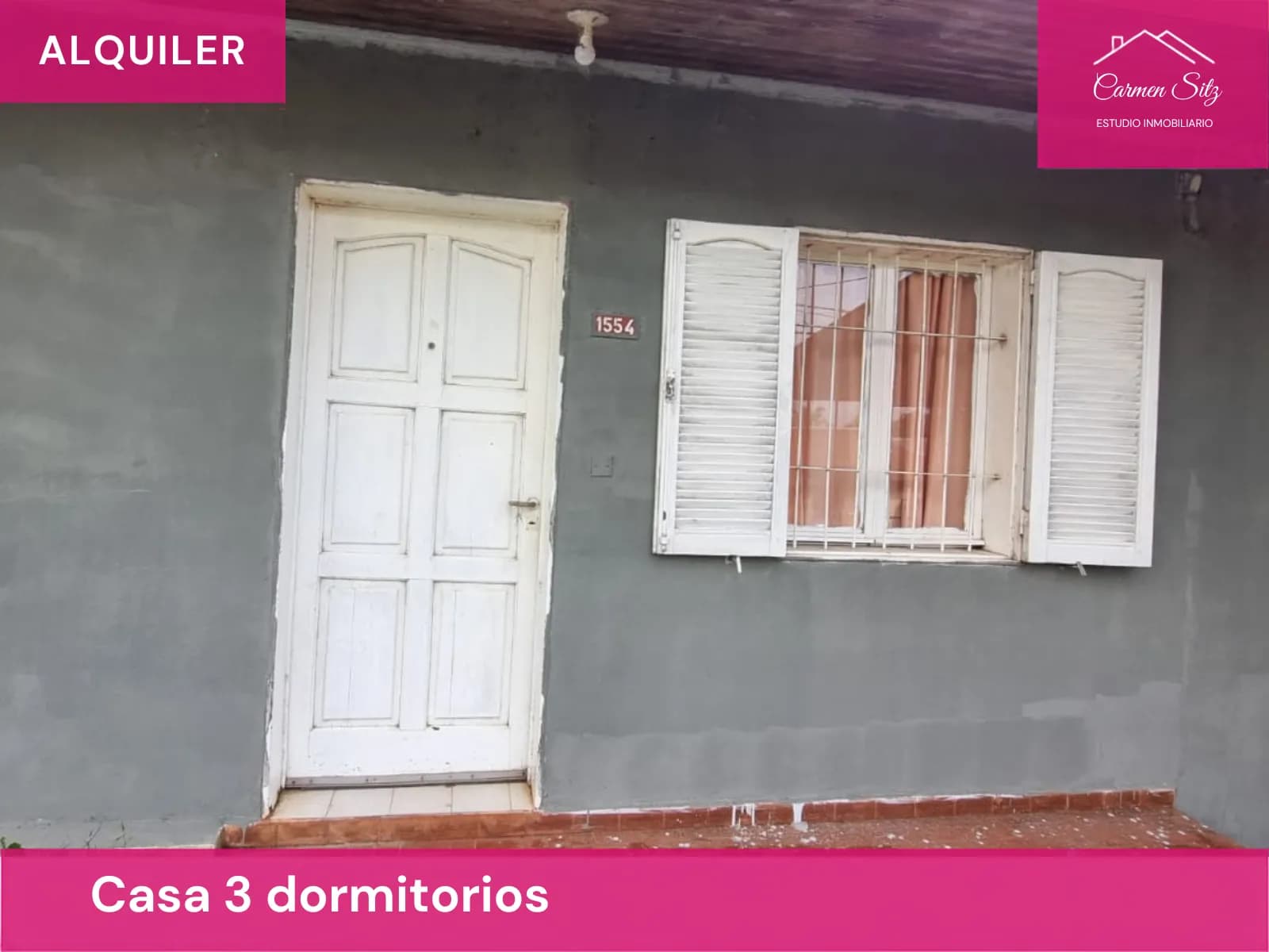 Fachada de casa en alquiler