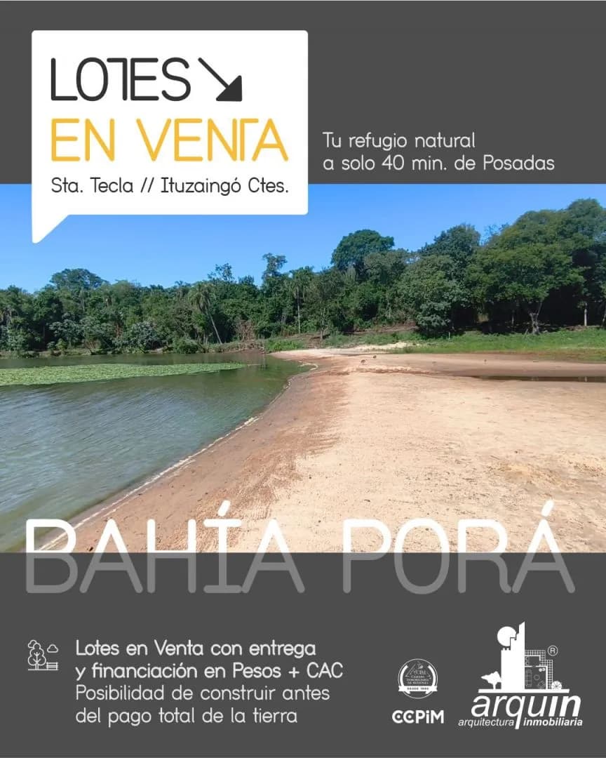 LOTE EN BARRIO, CON HERMOSA PLAYA SOBRE EL RIO