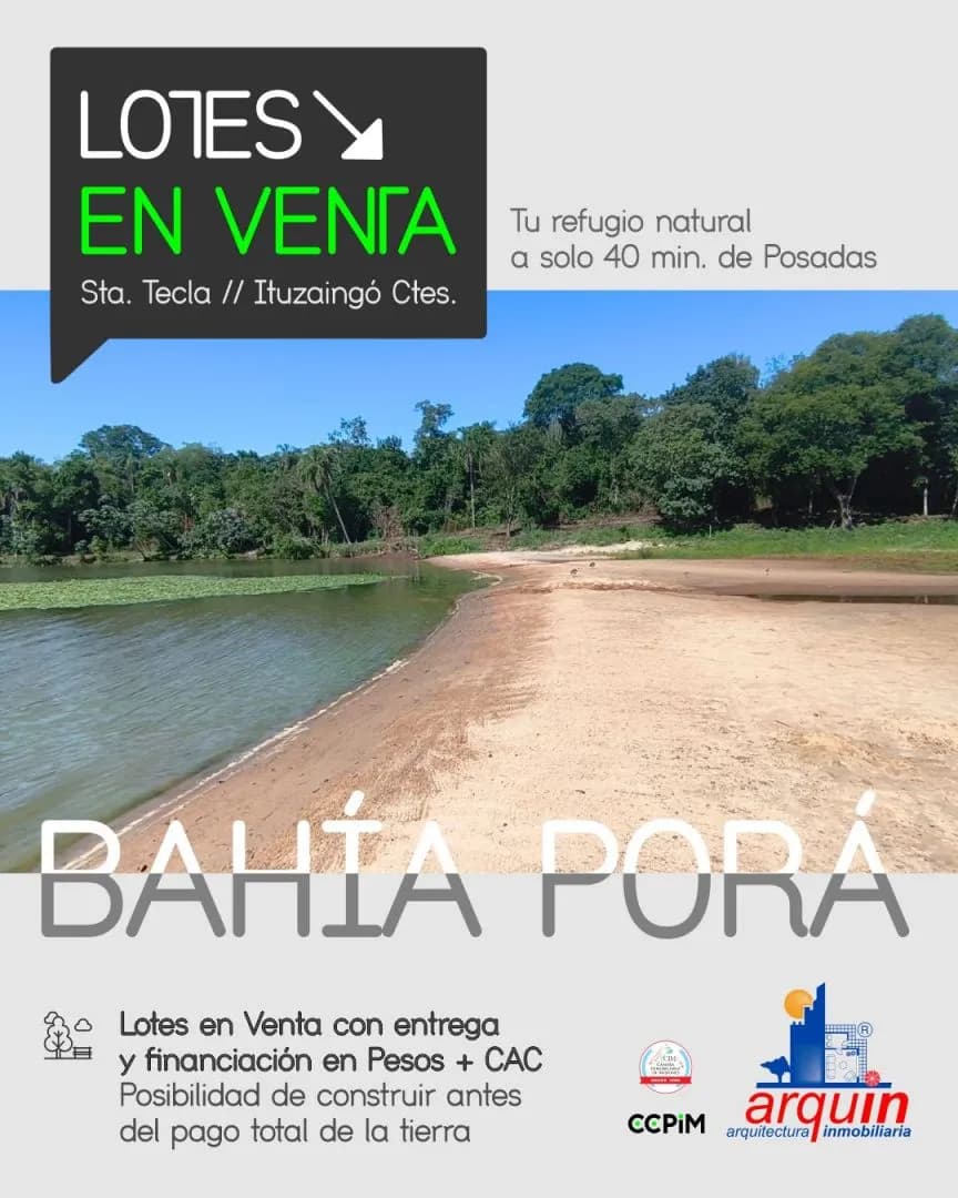 LOTE EN BARRIO, CON HERMOSA PLAYA SOBRE EL RIO