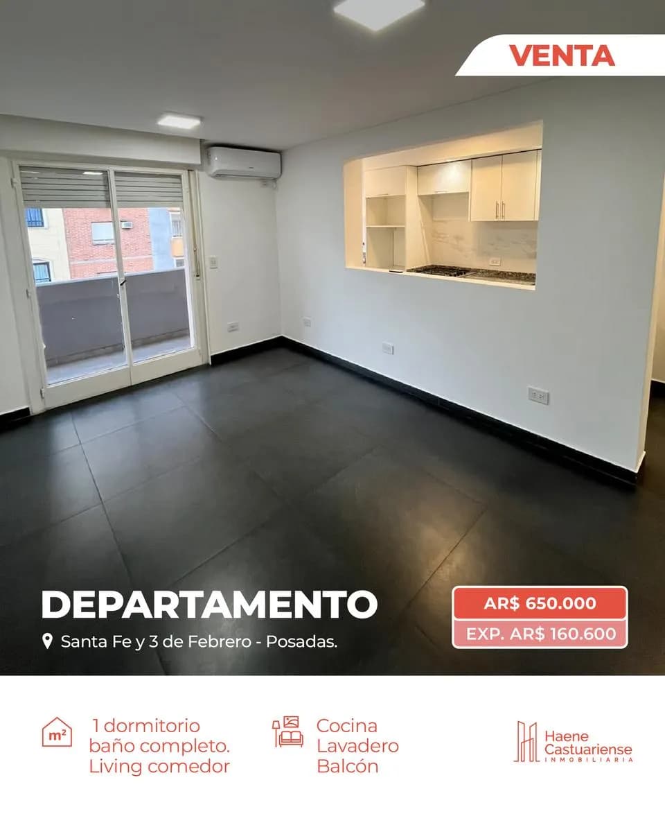 Departamento Centrico de 1 Dormitorio en Alquiler Posadas