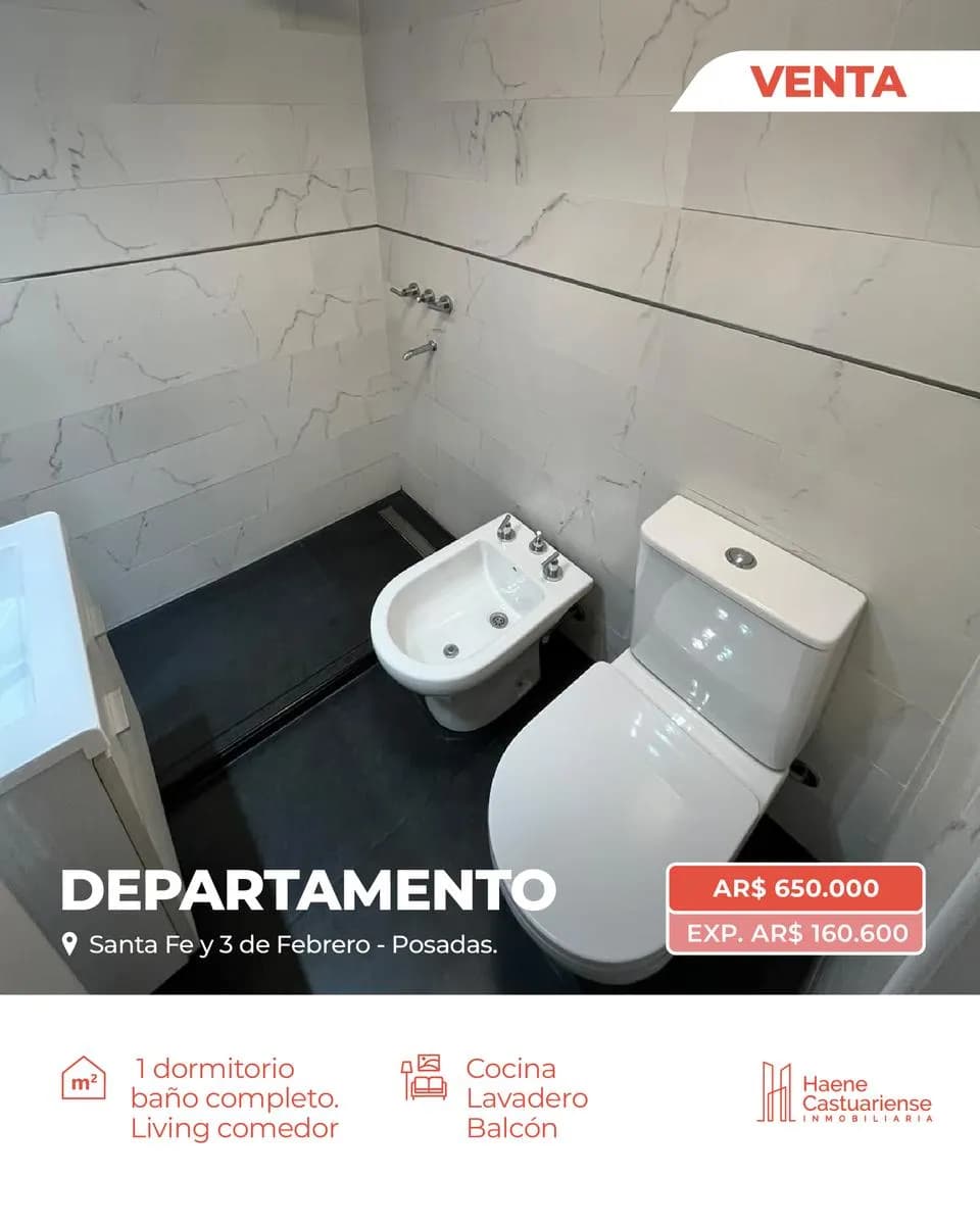 Departamento Centrico de 1 Dormitorio en Alquiler Posadas