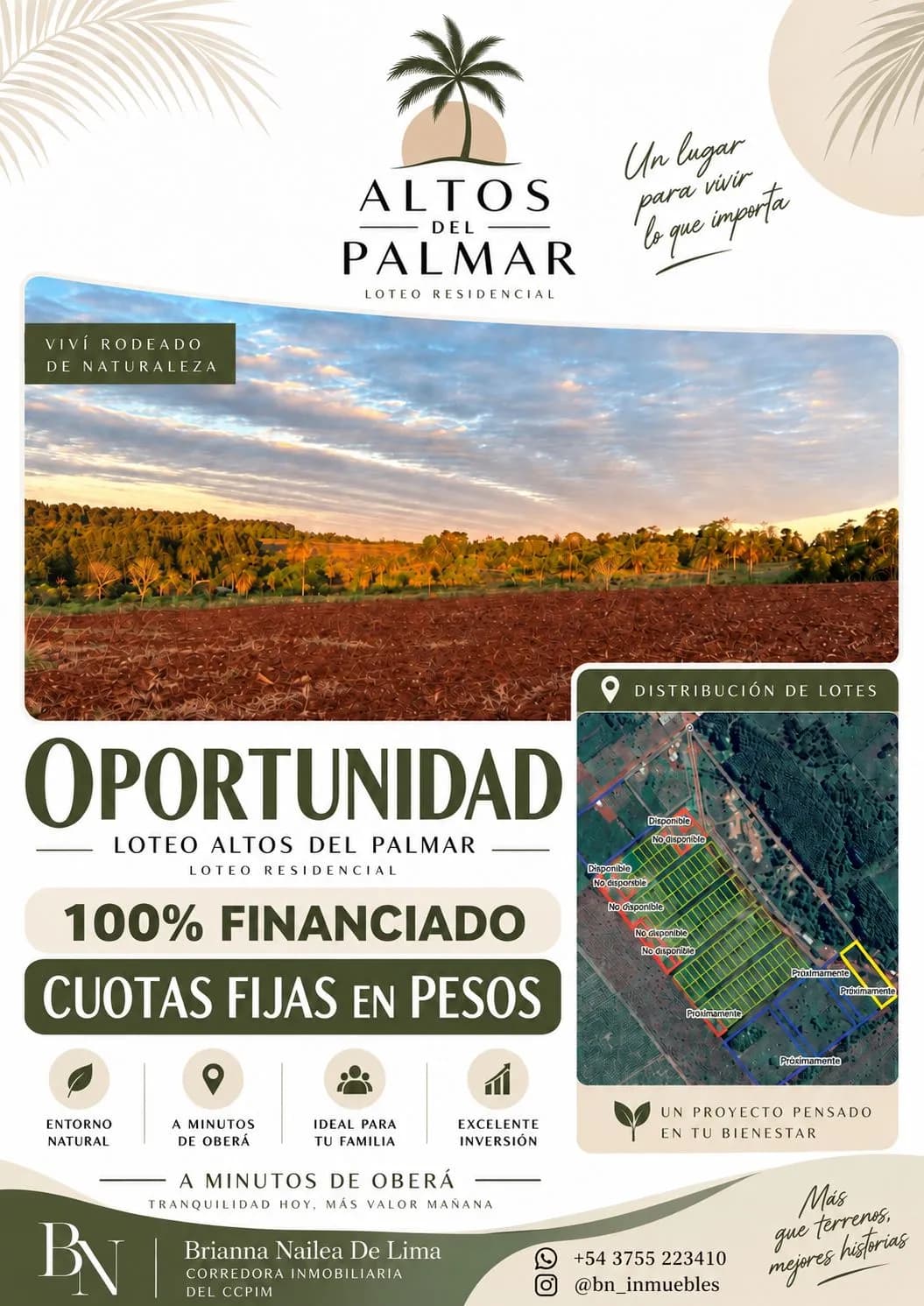 Anuncio publicitario de loteo residencial