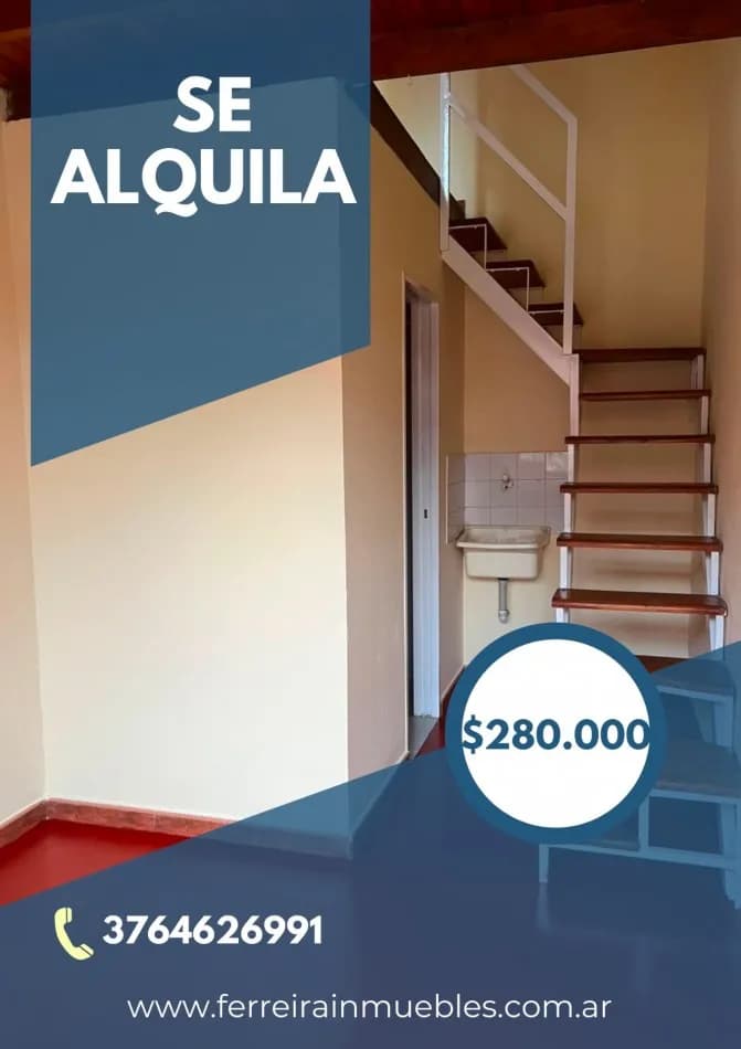 Departamento en alquiler con escalera