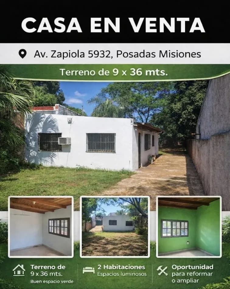 Anuncio inmobiliario de casa en venta