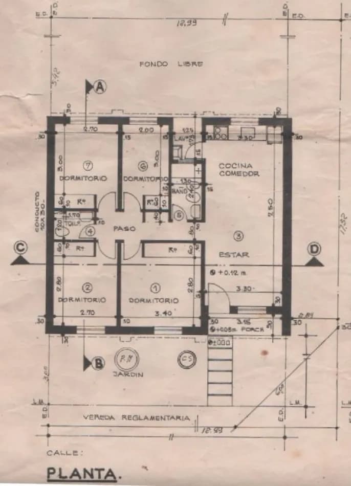 Plano de distribución de vivienda