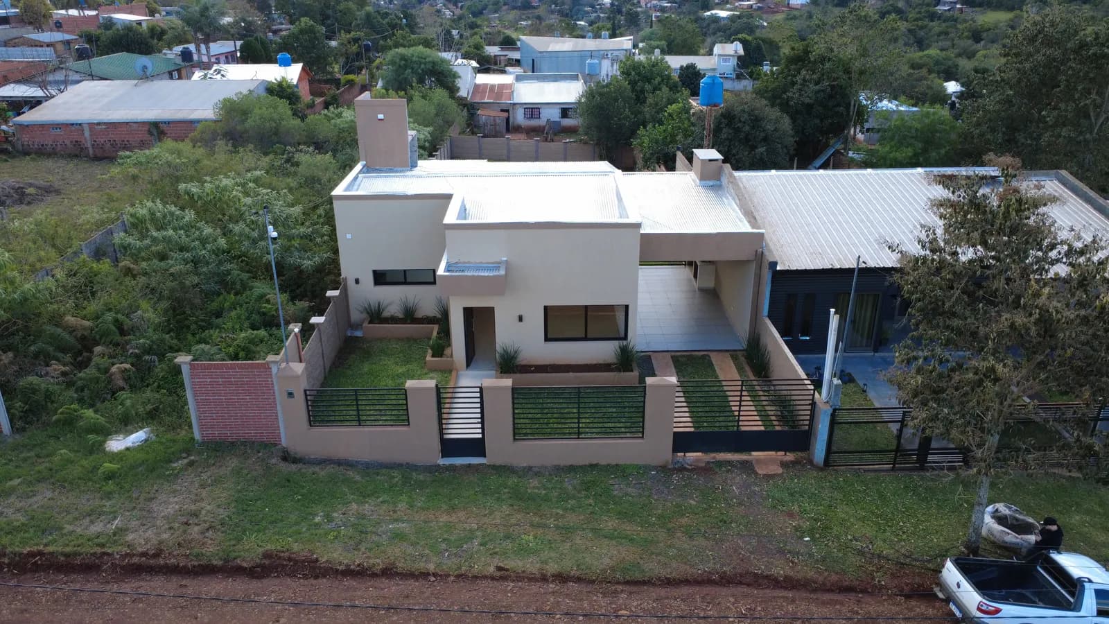 Vista aérea de una casa moderna