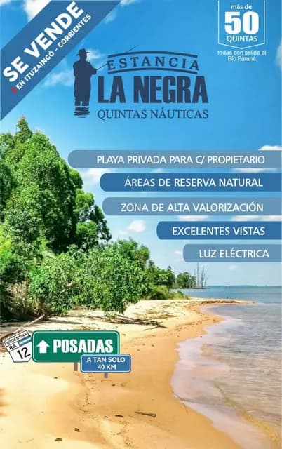 VENTA DE QUINTAS NÁUTICAS EN ESTANCIA LA NEGRA, ITUZAINGÓ