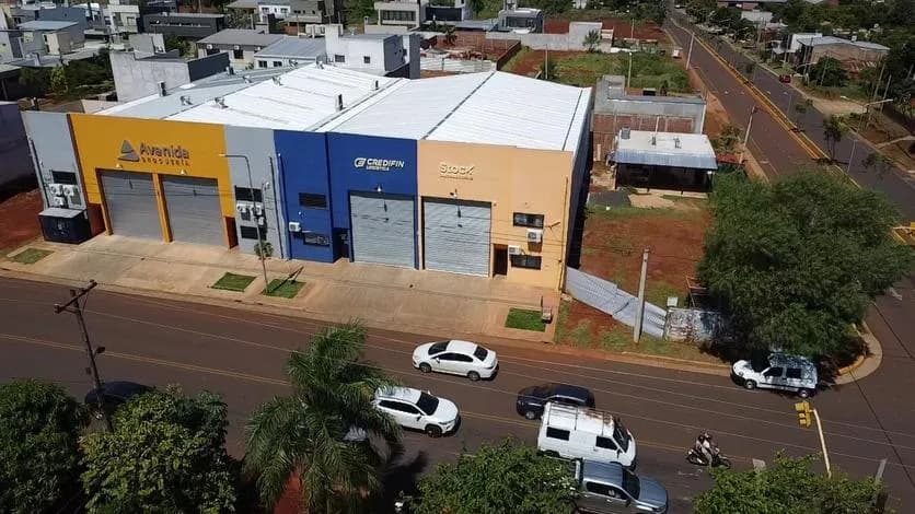 Vista aérea de locales comerciales