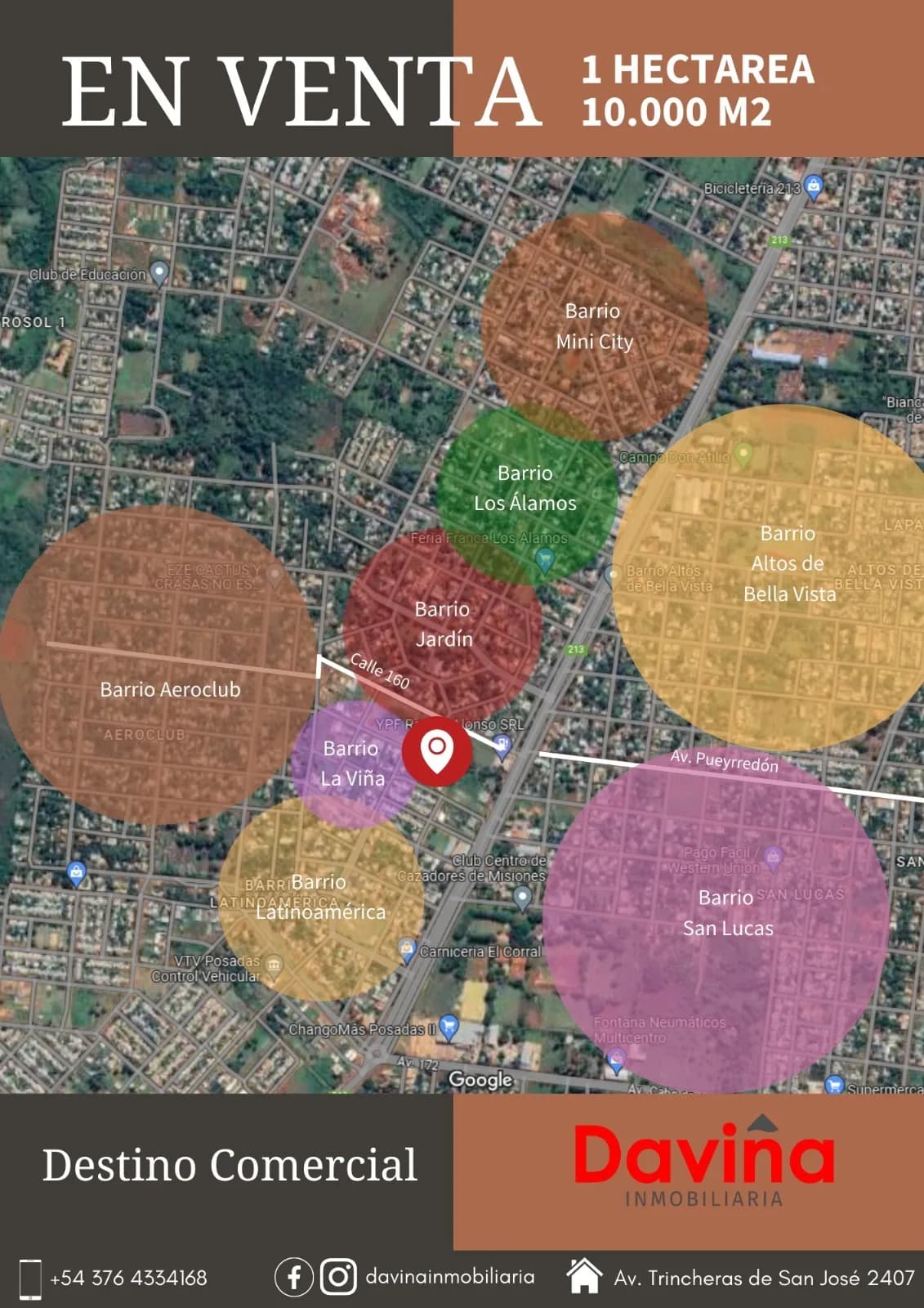 1 Hectárea en barrio abierto La Viña