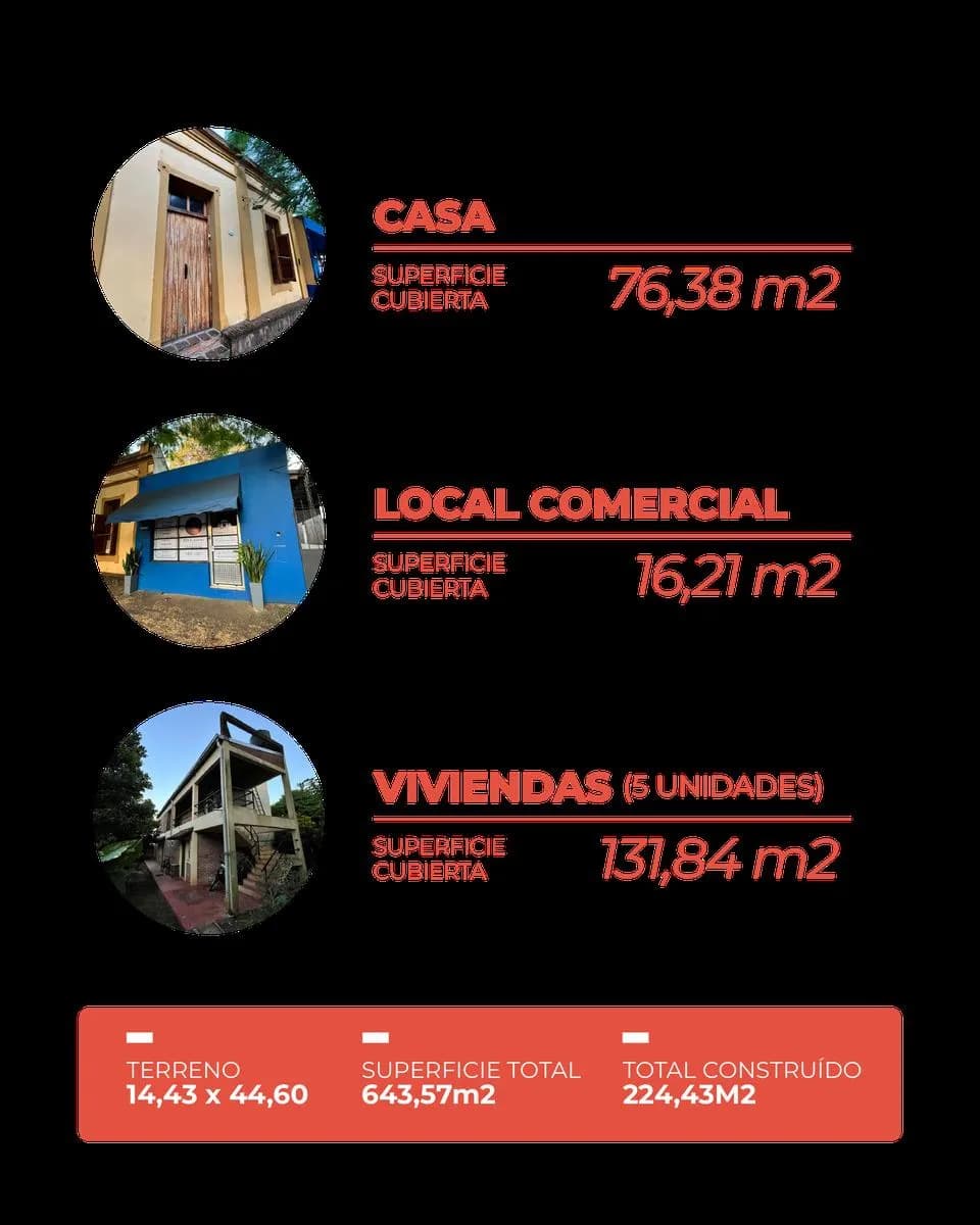 Casa con Local a la Calle y Departamentos en Venta