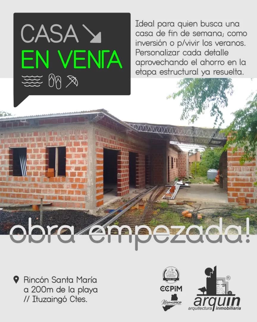 TERRENO C/CASA A TERMINAR EN RINCON SANTA MARIA