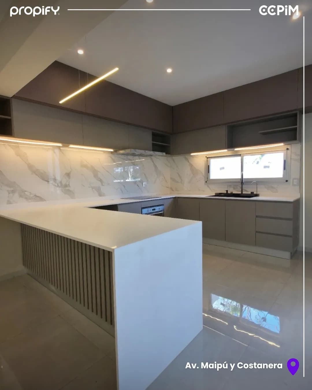 Cocina moderna de diseño elegante