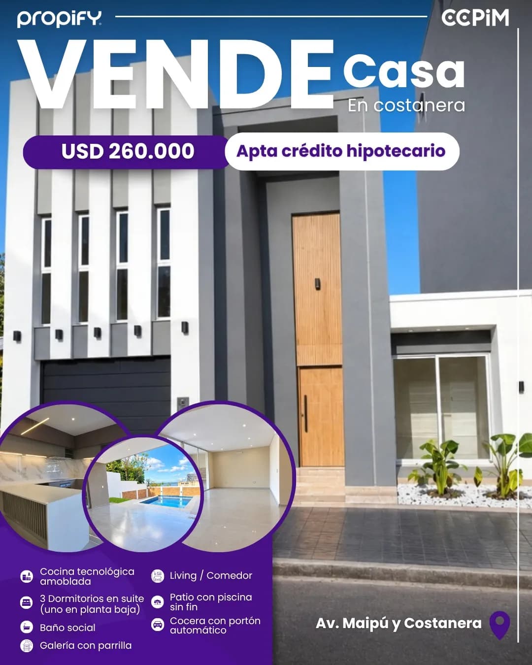 Anuncio inmobiliario de casa moderna