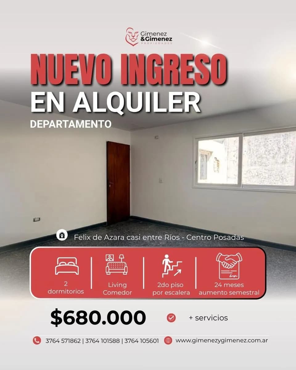 Departamento en alquiler en Posadas