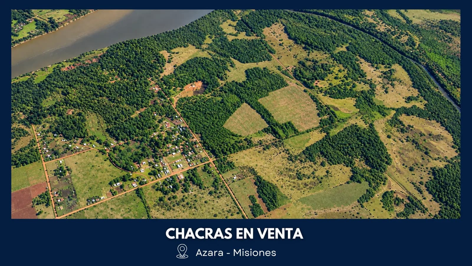 Vista aérea de chacras rurales