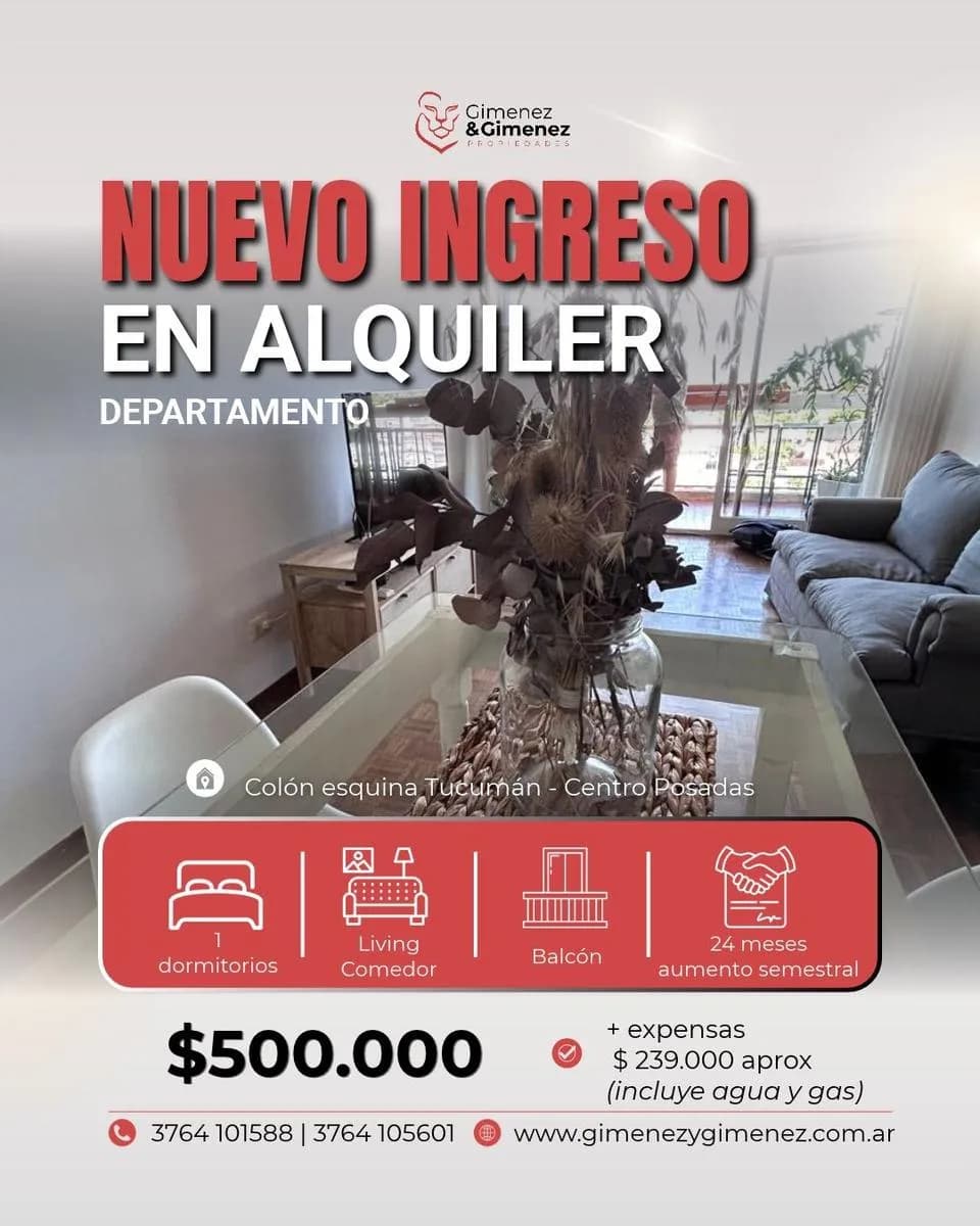 Departamento en alquiler en Posadas
